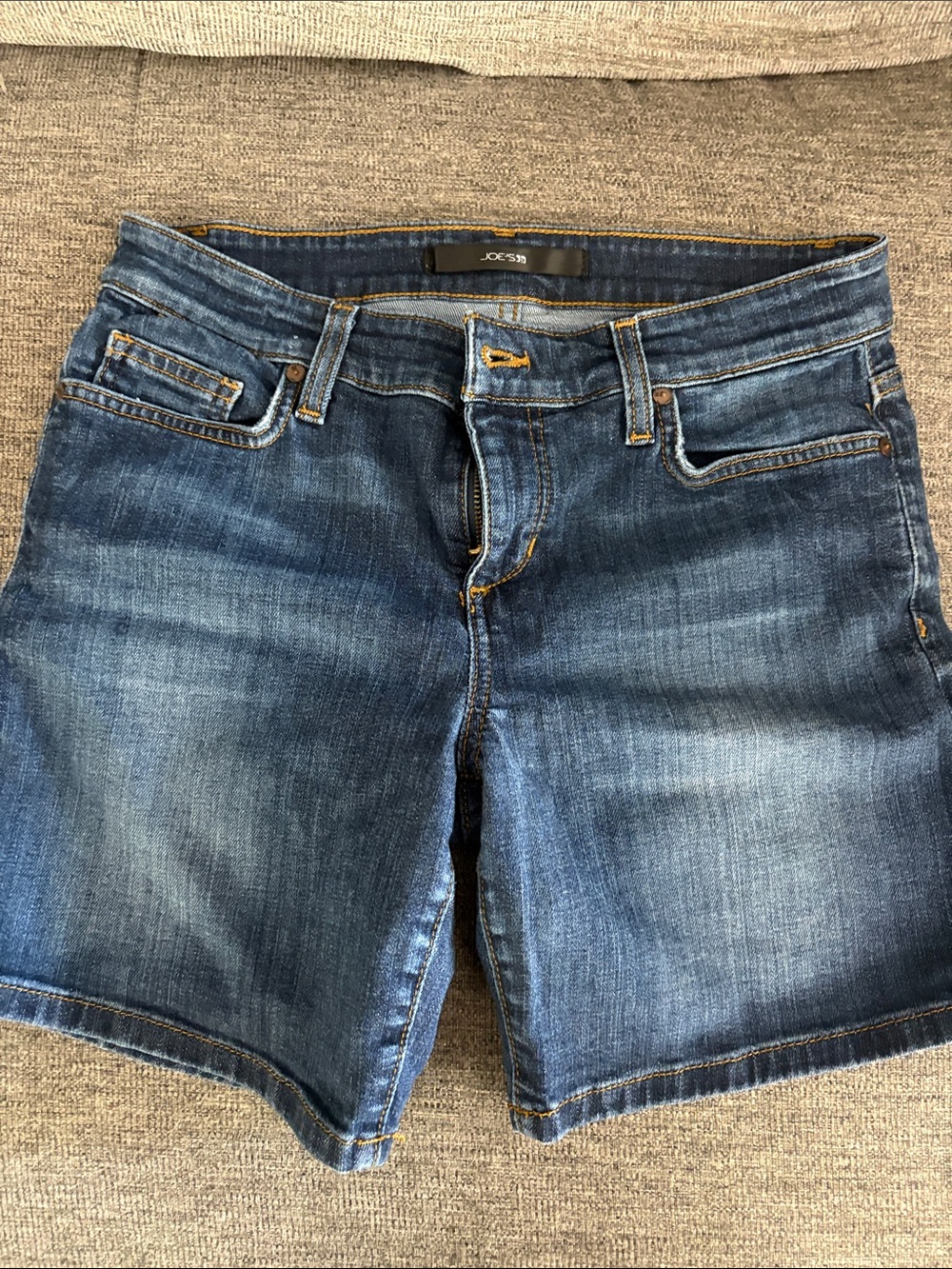 Joe's Jeans Blue Denim Shorts with Gold Stitching